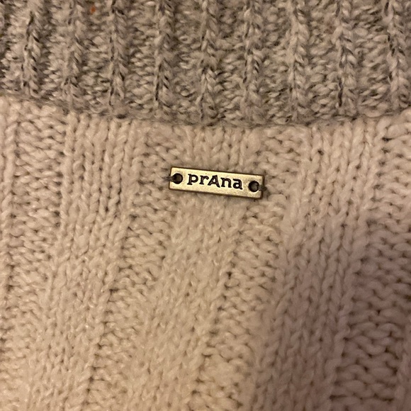 Prana long cardigan, off-white with gray trim - Picture 9 of 13